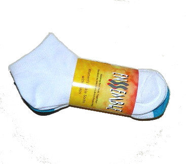 Ladies' Ankle Socks with Snaps (3 Pairs)